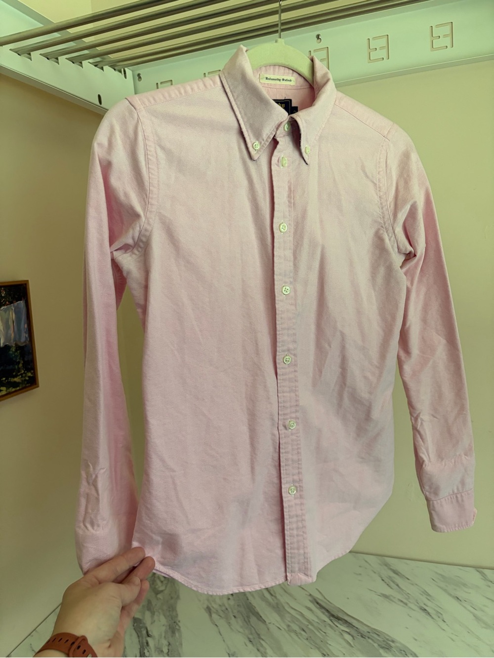 Rare Discontinued Rugby Ralph Lauren Pink University Oxford Shirt  - 2